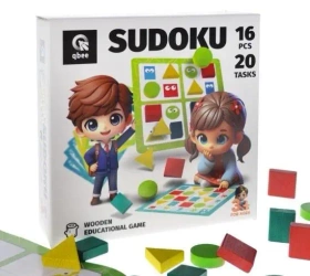 Dra drewniana Sudoku geometryczne 16el - Qbee