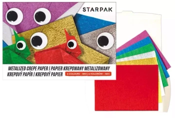 Papier metalizowany krepowany C5, 6 kolorów