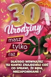 Karnet Urodziny z nakładką na butelkę 30 - YEKU