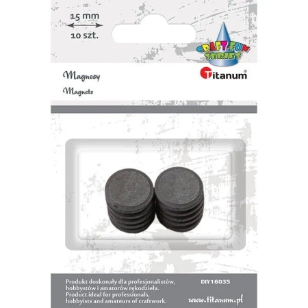 Magnesy okrągłe czarne 15mm 10szt - Titanum