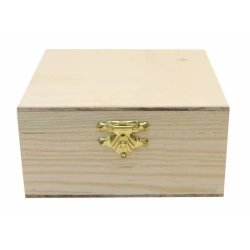 Pudełko drewniane z zamkiem 15x8x15cm - Rosa