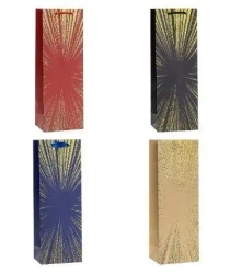 Torebka ozdobna na butelkę 12x36x9cm mix ROZETTE