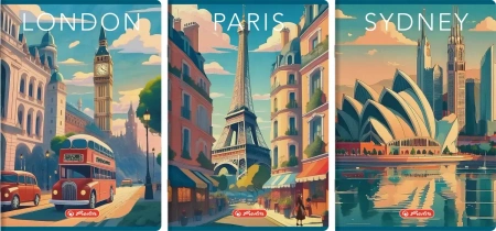 Zeszyt Herlitz Retro City A4 80 kartek Kratka z Marginesem