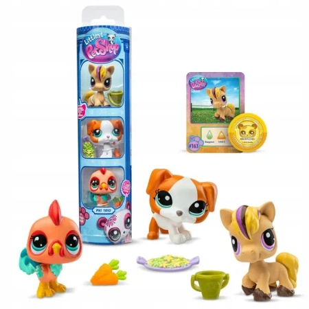 Littlest Pet Shop. Tuba. Seria 3. Zestaw 3 figurek zwierzątek + akcesoria