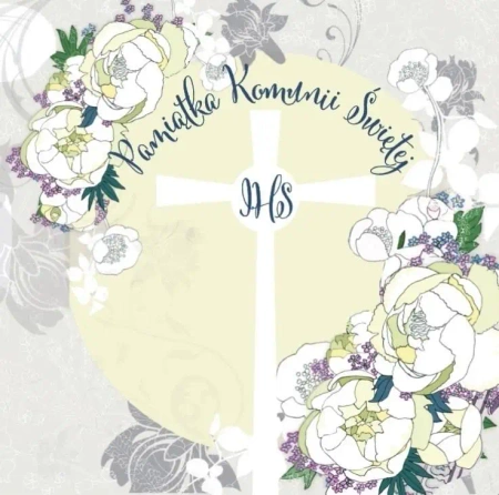 Karnet Swarovski kwadrat CL101_SG Komunia Krzyż - Clear Creations