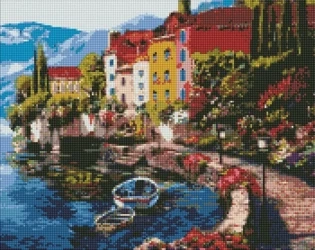 Diamentowa mozaika - Poranek nad jeziorem 40x50cm - Ideyka