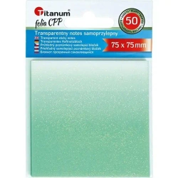 Notes samoprzylepny transparentny 75x75mm 50K - Titanum