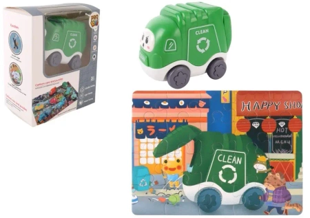 Auto puzzle Przygoda drogowa śmieciarka - Pro Kids