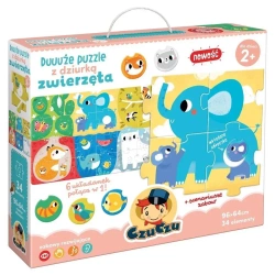 Duuuże puzzle z dziurką Zwierzęta 2+ - Bright Junior Media