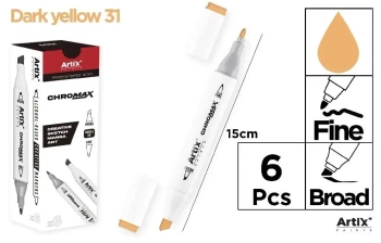 Marker Chromax z 2 końcówk. dark yellow 31 (6szt) - Artix