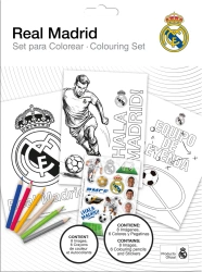 Zestaw do kolorowania 6 kredek naklejki 8 kartek Real Madrid RM00025 - Kids Euroswan
