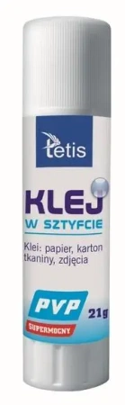 Klej w sztyfcie PVP(bezbarwny)21g (12szt) BG112-G - Tetis