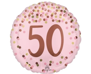 Balon foliowy Pretty pink 50th Birthday 46cm - Anagram