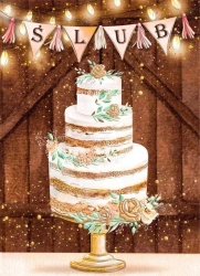 Karnet B6 Ślub z kieszonką - Tort boho - Henry