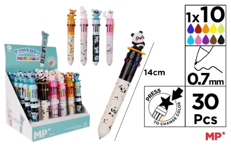 Długopis wielokolorowy 10w1 0.7mm zwierz. (30szt) - MP Main Paper