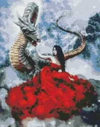 Diamentowa mozaika - Mistyczne spotkanie 40x50cm - Ideyka