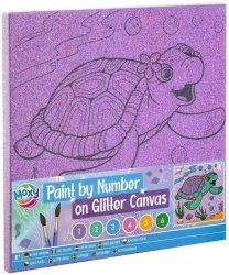 Malowanie po numerach brokatowe tło Żółwik - Grafix