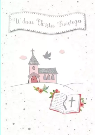 Karnet B6 PR-048 Chrzest (różowy) - Kukartka