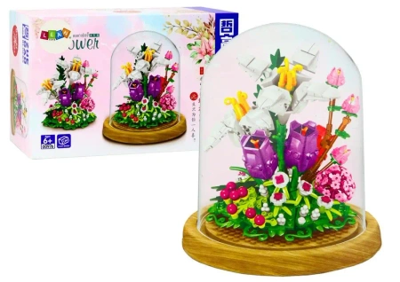 Klocki Kwiaty w gablotce 487el - Leantoys