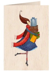 Karnet drewniany C6 + koperta Święta Kobieta - Cozywood