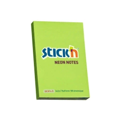 Notes samoprzylepny 76x51 mm zielony neon 100 kartek - STICKN