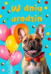 Kartka okolicznościowa W dniu urodzin pies - Trend