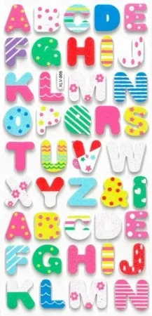 Naklejki piankowe brokatowe Litery 42szt - Fandy