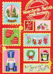 Karnet B6 Boże Narodzenie - Znaczki świąteczne - Henry