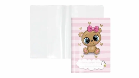 Okładka na książeczkę zdrowia dziecka plusz serca - Biurfol