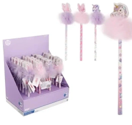 Ołówek z gumką HB Motyl&jednorożec (24szt) - MP Main Paper