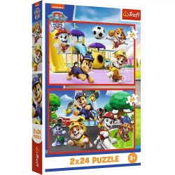 Puzzle 2x24 Psi dzień zabaw TREFL