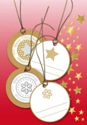 Zawieszki Boże Narodzenie okrągłe złote 5cm - Herma