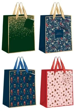 Torebka upominkowa duża Świąteczna mix BN - INTERDRUK