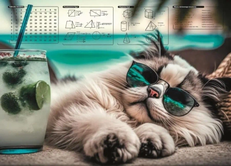 Mata na biurko z nadrukiem chillout cat - Panta Plast