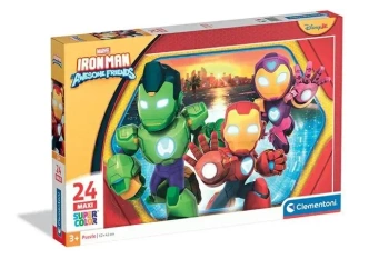 Puzzle 24 Maxi Super Kolor Iron Man And His Awesom - Clementoni
