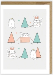 Kartka Boże Narodzenie Koty, eko koperta K066 - Cardie