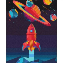 Malowanie po numerach - Rakieta w kosmosie 40x50cm - Twoje Hobby