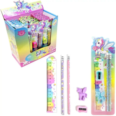 Zestaw przyborów szkolnych z motywem jednorożca - Trifox