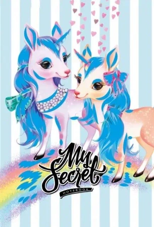 Pamiętnik 135x197/48K kratka TW brokat Jednorożce - Fresh