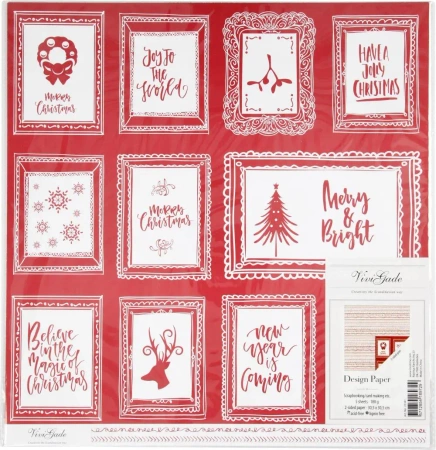 Papier ozdobny Doodles and texts scrapbooking 30,5x30,5cm 180g 5 arkuszy edycja limitowana - Happy Color