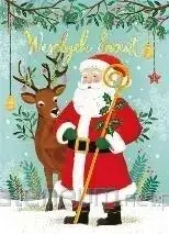 Karnet B6 Boże Narodzenie - Mikołaj z reniferem - Henry