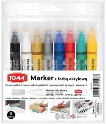 Marker akrylowy okrągła końcówka 2,5mm 8kol - Polskie Towarzystwo Tomasza z Akwinu