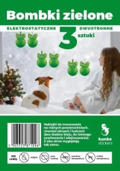 Bombki dwustronne elektrostatyczne zielone 3szt - Kunke
