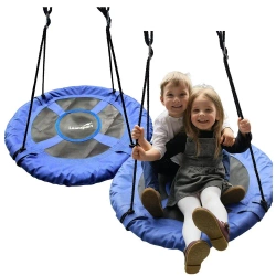 Huśtawka ogrodowa bocianie gniazdo niebieska 80cm - Leantoys