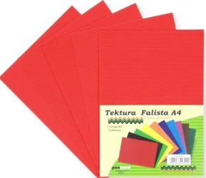 Tektura A4 falista czerwona 5szt - Penword