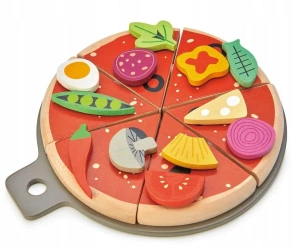 Pizza drewniana z dodatkami na rzepy - Tender Leaf Toys