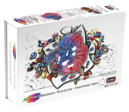 Puzzle 112 drewniane kolorowe Ryba - EUREKA 3D