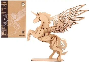 Puzzle drewniane 3D mityczne jednorożec - Pro Kids