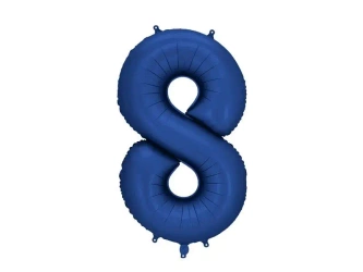 Balon foliowy cyfra 8 86cm granat - PartyDeco