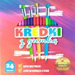 Kredki ołówkowe z gumką 24 kolory - Penword